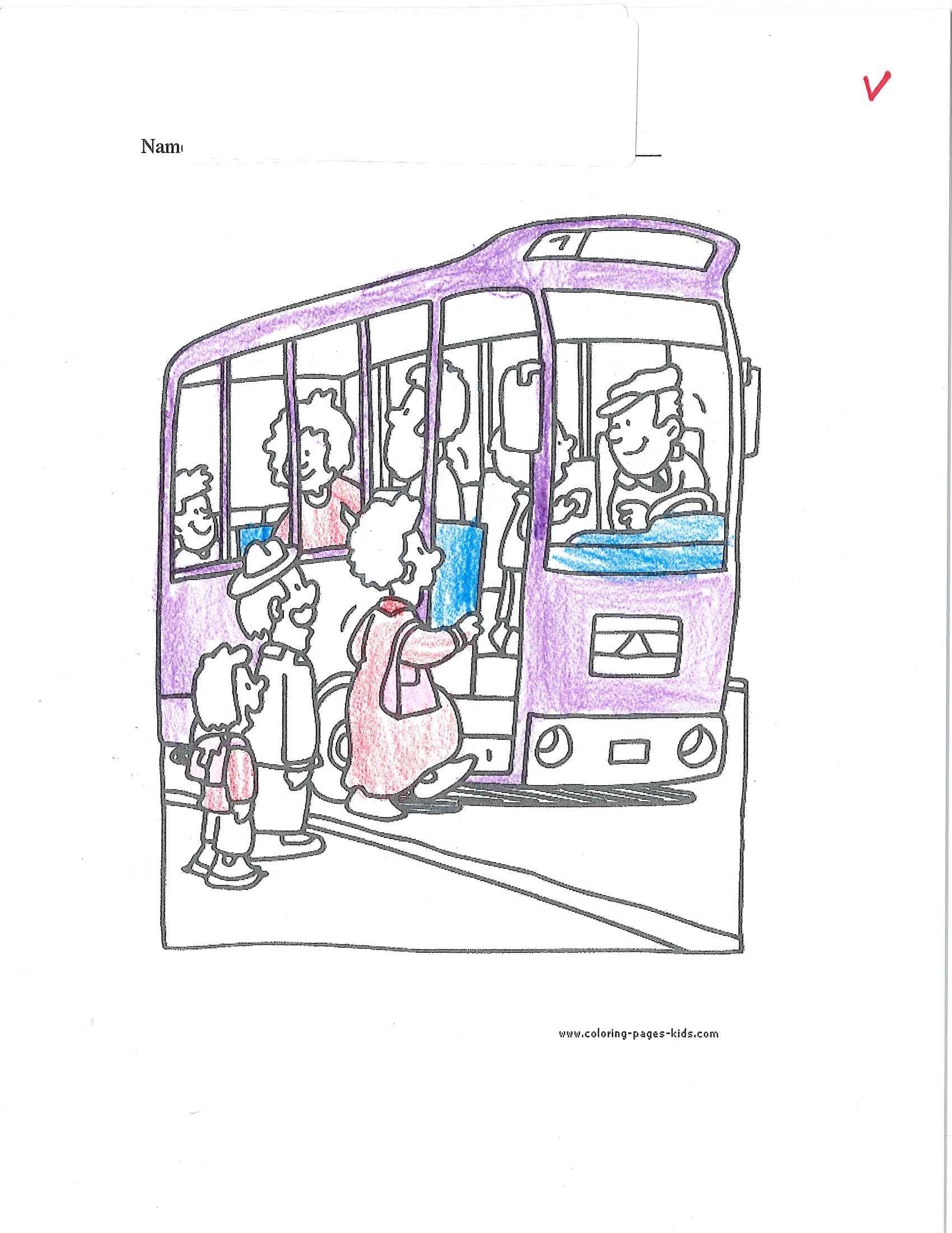 Coloring book page in green in purple