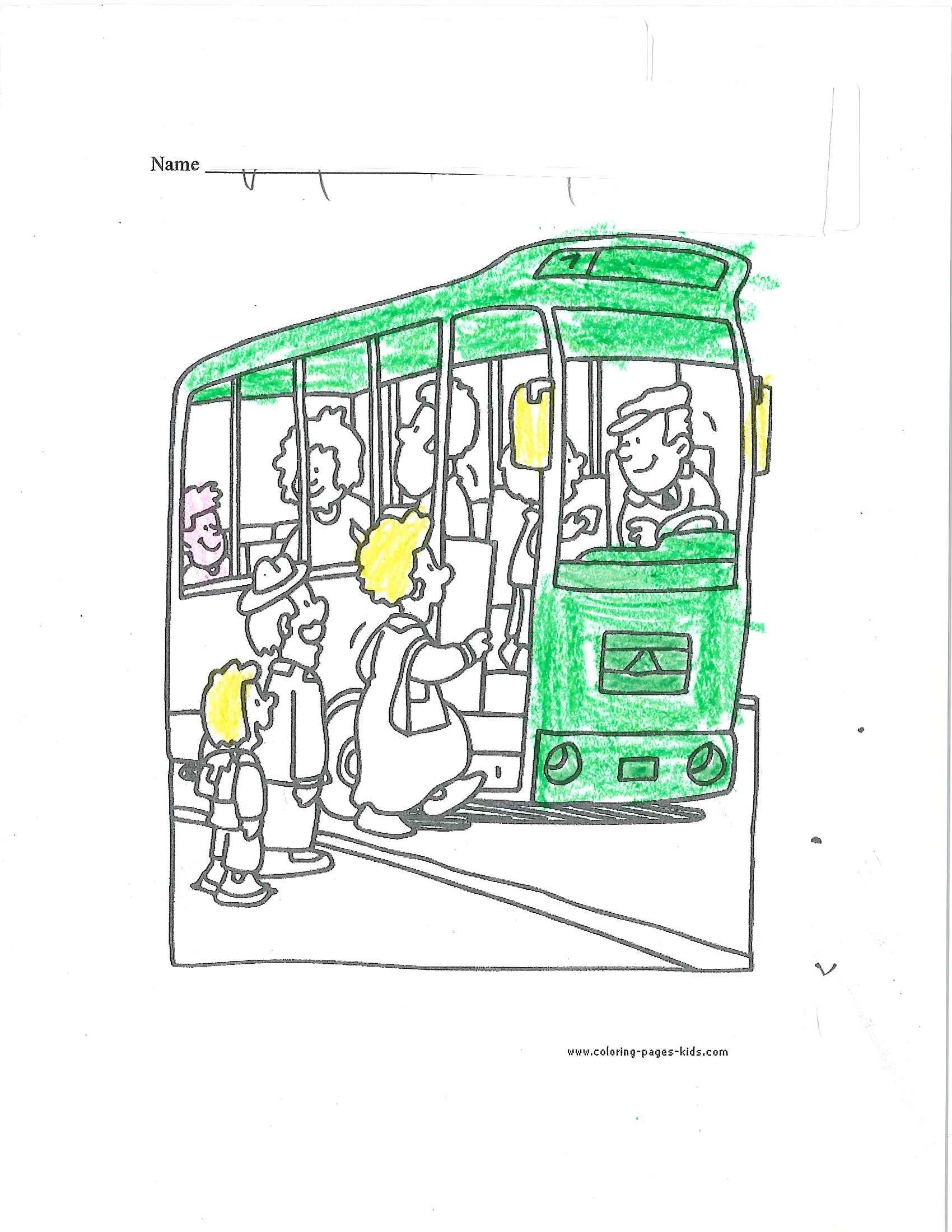 Coloring book page in green and yellow